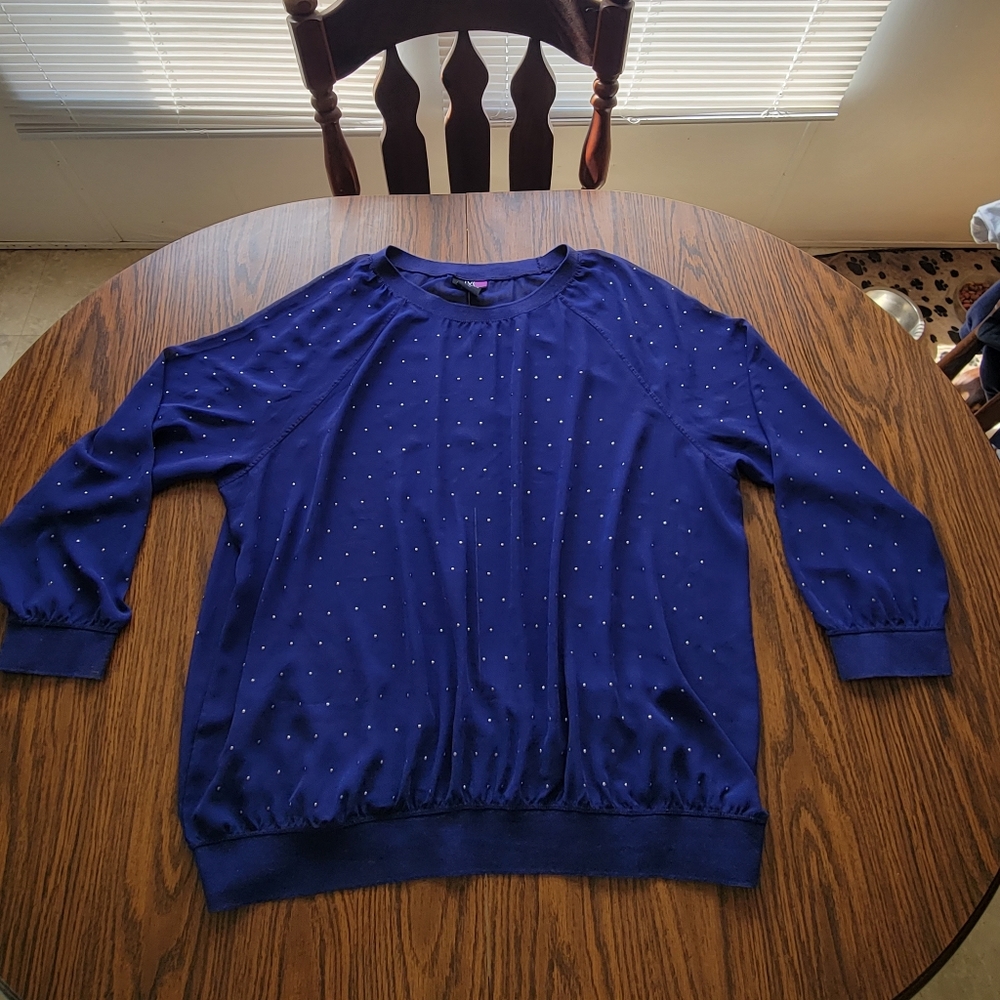 LYS Sheer Blue Blouse. 3X